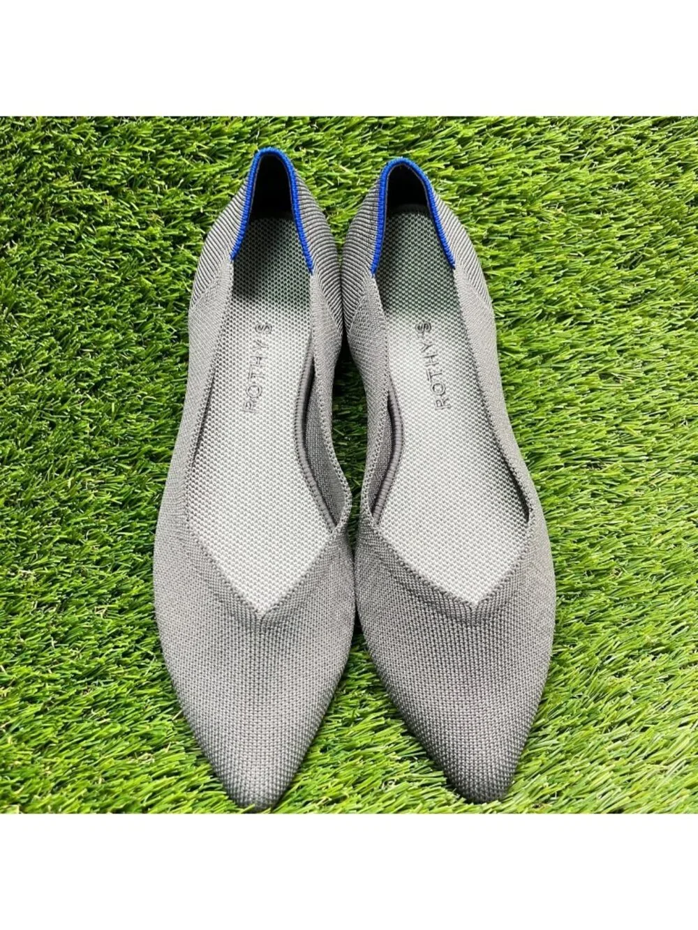 Rothy's The Point Womens Size 10 Gray Casual Classic Slip On Ballet Flats Shoes